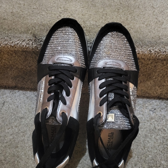 Michael Kors Glittering Black and Silver Sneakers - Picture 1 of 4